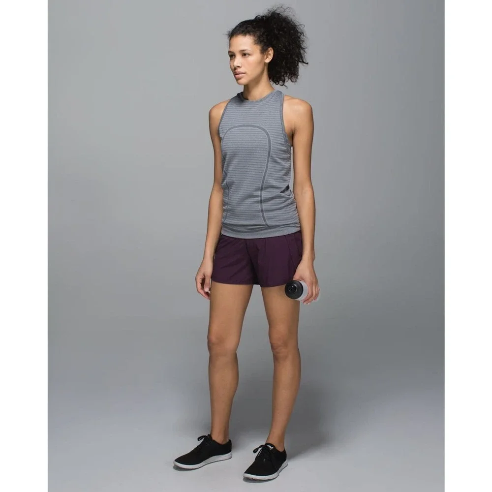 Lululemon Run Times Short 4 Way Stretch 4" Star Crushed Black Cherry Size 4 - Picture 10 of 16